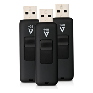 V7 Flash Drive 4GB USB 2.0 Negro 3uds - Pendrive