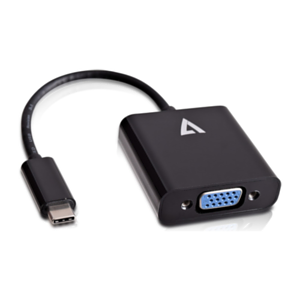 V7 USB-C(m) a VGA(h) adaptator negro