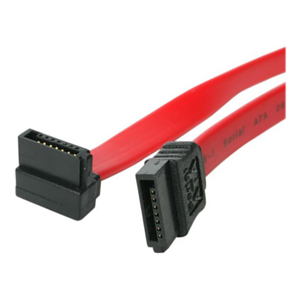 StarTech.com Cable SATA 0,45m Acodado en Ángulo Recto - Rojo - 18in Pulgadas Cable Serial ATA