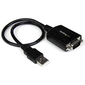StarTech.com Cable Profesional de 0,3m USB a Puerto Serie Serial RS232 DB9 con Retención del Puerto COM