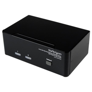 StarTech.com Conmutador Switch KVM de 2 Puertos Doble Monitor DVI VGA Audio 4 Puertos USB 1920x1200