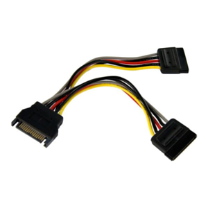 StarTech.com Cable Adaptador Bifurcador Divisor Splitter de Alimentación SATA de 0,15m - 2x Hembra