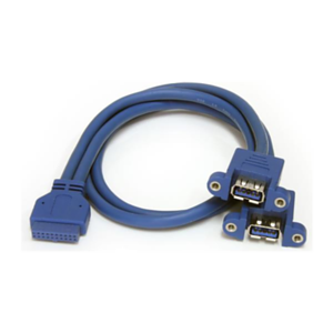 StarTech.com Cable Extensor 50cm 2 Puertos USB 3.0 para Montaje en Panel conexión a Placa Base - Hembra USB A