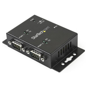 StarTech.com Concentrador Hub Industrial de 2 Puertos Serie Serial RS232 a USB Montaje Riel DIN Pared
