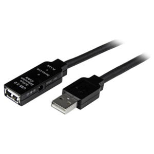 StarTech.com Cable de Extensión Alargador de 35m USB 2.0 Alta Velocidad Activo Amplificado - Macho a Hembra USB A - Negro