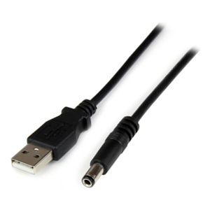 StarTech.com Cable Adaptador 1m USB A Macho a Conector Coaxial Barrel Alimentación Corriente Tipo N 5,5mm 5V DC