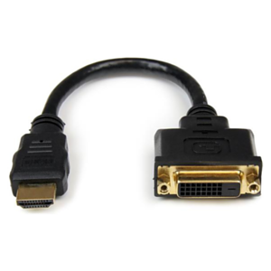 StarTech.com Adaptador de 20cm HDMI a DVI - DVI-D Hembra - HDMI Macho - Cable Conversor de Vídeo - Negro