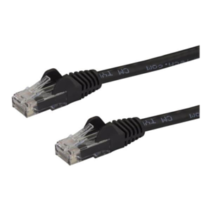 StarTech.com Red Ethernet Snagless Sin Enganches Cat 6 Cat6 Gigabit 0,5m - Negro - Cable