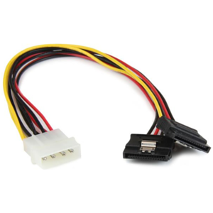 StarTech.com Adaptador Cable 30cm Divisor de 4 Pines LP4 a Doble SATA Cierre Seguridad Pestillo Latches