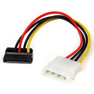 StarTech.com Adaptador Cable 15cm Alimentación SATA Ángulo a la Izquierda 15 Pines a 4 Pines LP4