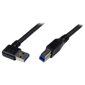 StarTech.com Cable 1m USB 3.0 Super Speed USB B Macho a USB A Macho Acodado en Ángulo a la Derecha - Negro