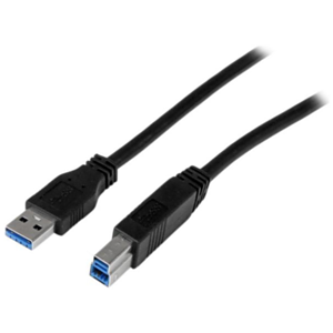 StarTech.com Cable Certificado 1m USB 3.0 Super Speed USB B Macho a USB A Macho Adaptador para Impresora - Negro