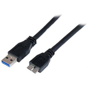 StarTech.com Cable Certificado 1m USB 3.0 Super Speed SS Micro USB B Macho a USB A Macho Adaptador - Negro