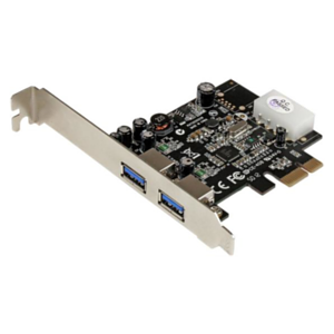 StarTech.com Adaptador Tarjeta Controladora PCI Express PCI-E 2 Puertos USB 3.0 con Alimentación Molex y UASP