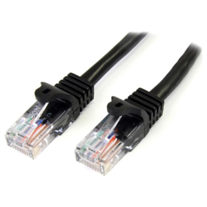 StarTech.com Cable de 1m Negro de Red Fast Ethernet Cat5e RJ45 sin Enganche - Cable Patch Snagless StarTech.com Cable de 1m Negro de Red Fast Ethernet Cat5e RJ45 sin Enganche - Cable Patch Snagless