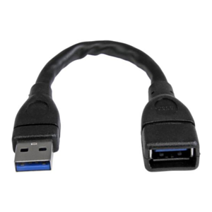 StarTech.com Cable de 15cm Extensor USB 3.0 - Alargador USB 3.0 SuperSpeed Negro