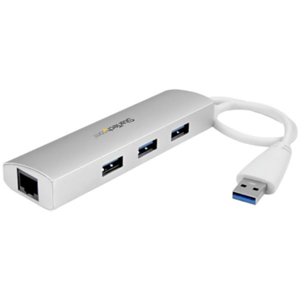 StarTech.com Hub Concentrador de 3 Puertos USB 3.0 con Adaptador de Red Ethernet Gigabit