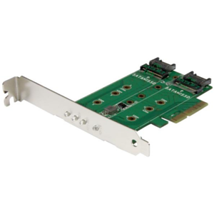 StarTech.com Tarjeta Adaptadora PCI Express 3.0 de 3 Puertos M.2 para SSD - 1x NVMe - 2x SATA III