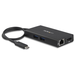StarTech.com Adaptador Multipuertos USB-C con HDMI de 4K- 2x Puertos USB-A - PD de 60W - Negro
