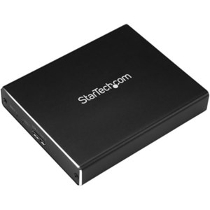 StarTech.com Caja de Dos Bahías M.2 NGFF - USB 3.1 (10Gbps) - RAID - Caja Externa USB-C y USB-A de Aluminio