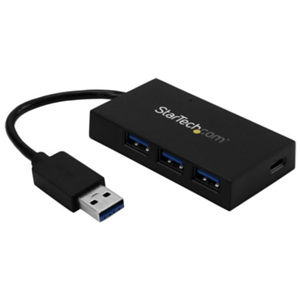 StarTech.com Ladrón Hub USB 3.0 de 4 Puertos - Concentrador de 3 Puertos USB-A y 1 Puerto USB-C - Incluye Adaptador de Alimentac