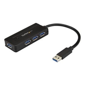 StarTech.com Hub Concentrador USB 3.0 de 4 Puertos - Mini Ladrón USB con Adaptador de Alimentación