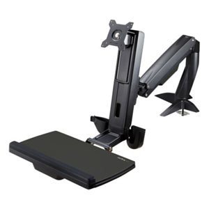 StarTech.com Brazo de Soporte de Pie y Sentado Ajustable VESA para Monitores de hasta 24 Pulgadas con Soporte para Teclado y Rat