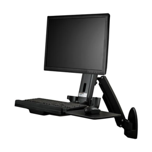 StarTech.com Estación de Trabajo de Pie y Sentado para Montaje en Pared - Para Un Monitor de hasta 24 Pulgadas - Escritorio Ergo