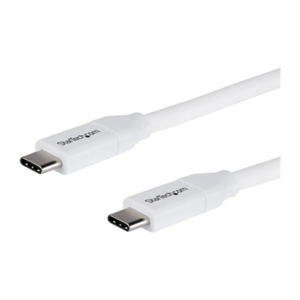 StarTech.com Cable de 2m USB-C a USB-C con capacidad para Entrega de Alimentación de 5A - USB TipoC - Cable de Carga USBC - Blan