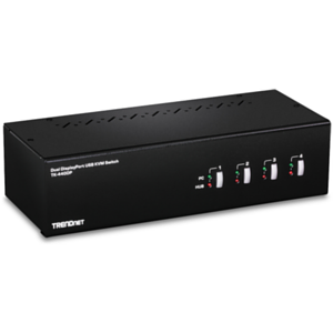 Trendnet TK-440DP interruptor KVM Negro, Plata