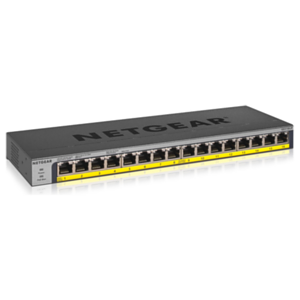 Switch Netgear Gs116lp gigabit con 16 puertos poe ethernet de 76w actualizable montaje sobremesa o bastidor caja metal no administrado 101001000