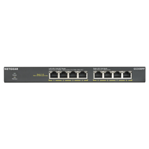 Netgear GS308PP No administrado Gigabit Ethernet (10/100/1000) Negro Energía sobre Ethernet (PoE)