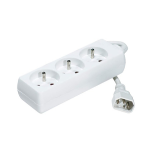 Neklan 1.2m Power Extension base múltiple 1,2 m 3 salidas AC Blanco