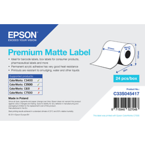 Epson Rollo continuo de Premium Matte Label, 51 mm x 35 m