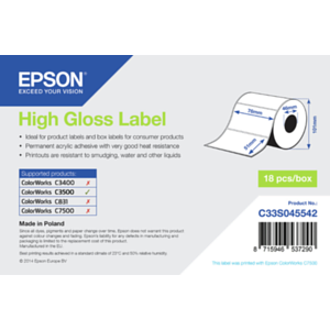 Epson High Gloss Label - Die-cut Roll: 76mm x 51mm, 610 labels - Etiquetas Epson High Gloss Label - Die-cut Roll: 76mm x 51mm, 610 labels - Etiquetas