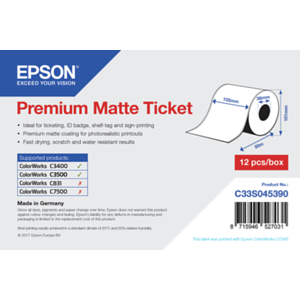 Epson Rollo de Premium Matte Ticket, 102 mm x 50 m