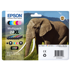 Epson Elephant Multipack 6-colours 24XL Claria Photo HD Ink