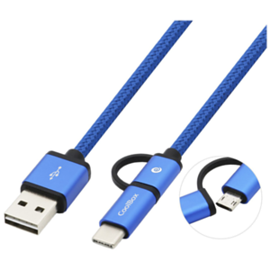 CoolBox COO-CAB-U2MC-BL cable USB 1 m 2.0 USB A USB C/Micro-USB B Azul