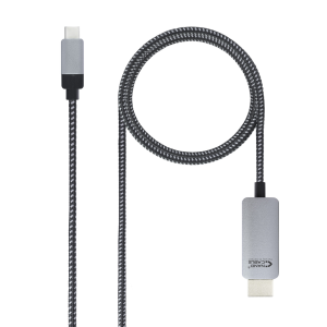 Nanocable 10.15.5102 adaptador 1,8 m USB Tipo C HDMI Aluminio Negro - Cable
