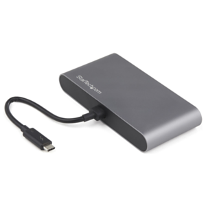 StarTech.com TB3DKM2DPL base para portátil y replicador de puertos Alámbrico Thunderbolt 3 Gris