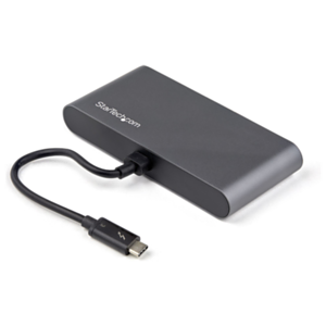 StarTech.com TB3DKM2HDL base para portátil y replicador de puertos Alámbrico Thunderbolt 3 Gris