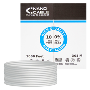 Nanocable CABLE RED RJ45 CAT.5E UTP RIGIDO AWG24, 305 M