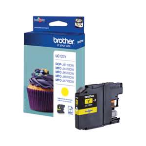 Brother LC-123Y cartucho de tinta 1 pieza(s) Original Alto rendimiento (XL) Amarillo