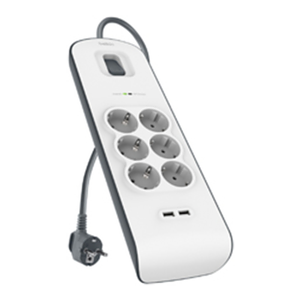 Belkin BSV604vf2M Blanco 6 salidas AC 2 m
