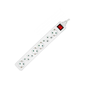 Phasak 8 Tomas con Interruptor - 1.5m - Blanco - Regleta