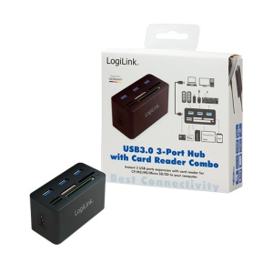Logilink 3 PUERTOS USB 3.0 - Lector Tarjetas - Hub