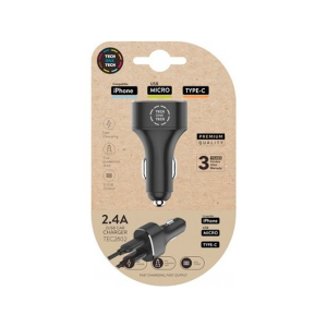 Tech One Tech Cargador Doble Mechero coche - Adaptador