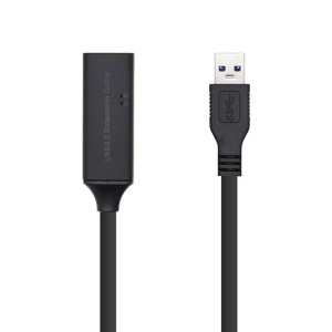AISENS 3.0 Prolongador Con Amplificador, Tipo A/M-A/H, Negro, 5.0m