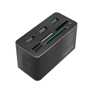 LogiLink CR0046 base para portátil y replicador de puertos Alámbrico USB 3.2 Gen 1 (3.1 Gen 1) Type-C Negro