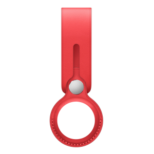 Apple Airtag Leather Loop Red - Correa